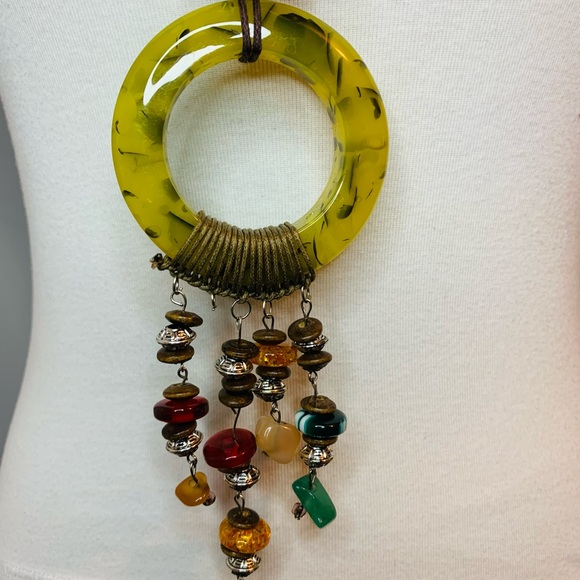 Green Multi Boho Necklace - Picture 3 of 4